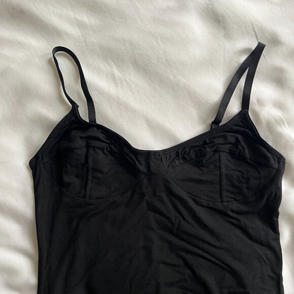 Baserange Bamboo Corset Bodysuit Leotard - Black - Size M - Picture 5 of 7